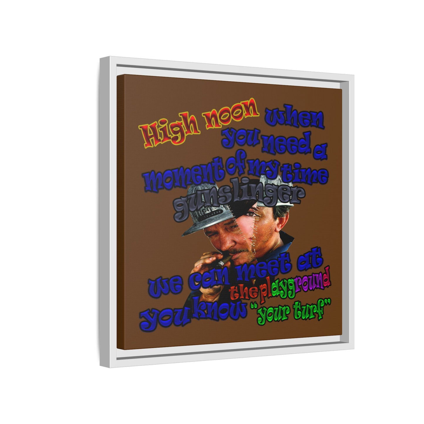high noon - framed canvas art (brown)