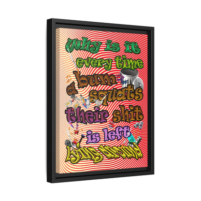 the bum's shit - framed canvas art (yellow-orange wave)