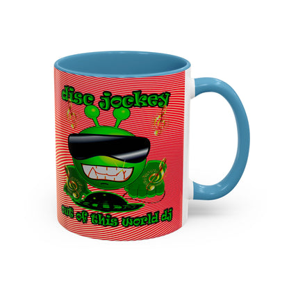 disc jockey - Accent Mug (yellow-orange wave)