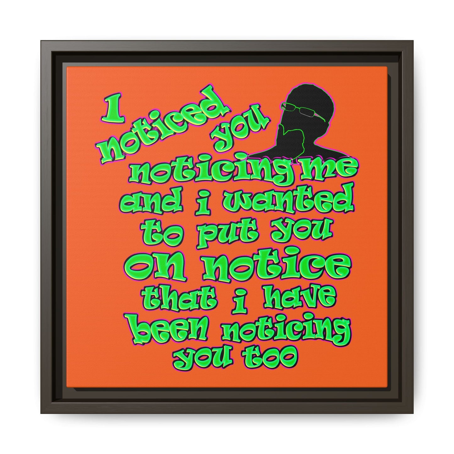 noticed you noticing - framed canvas art (orange)