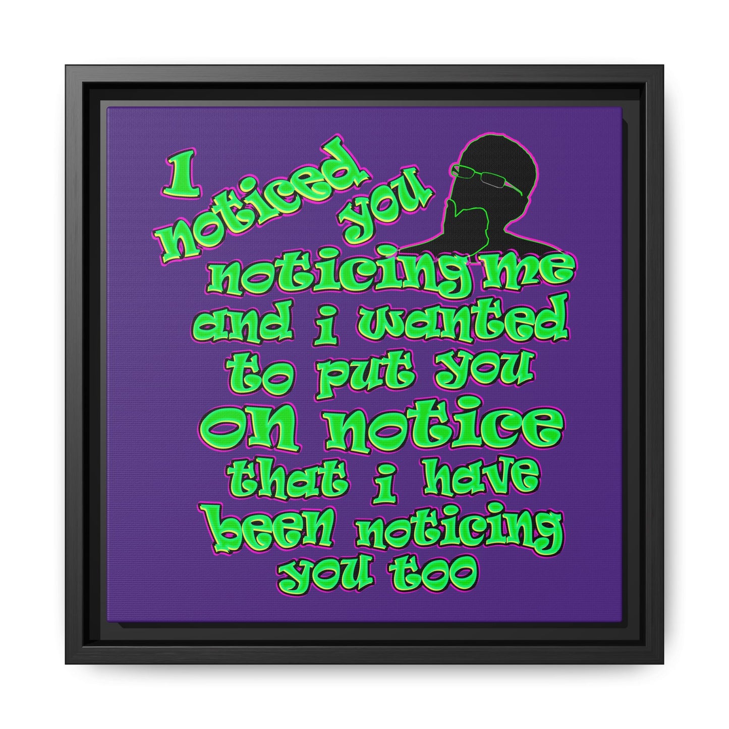 noticed you noticing - framed canvas art (purple)