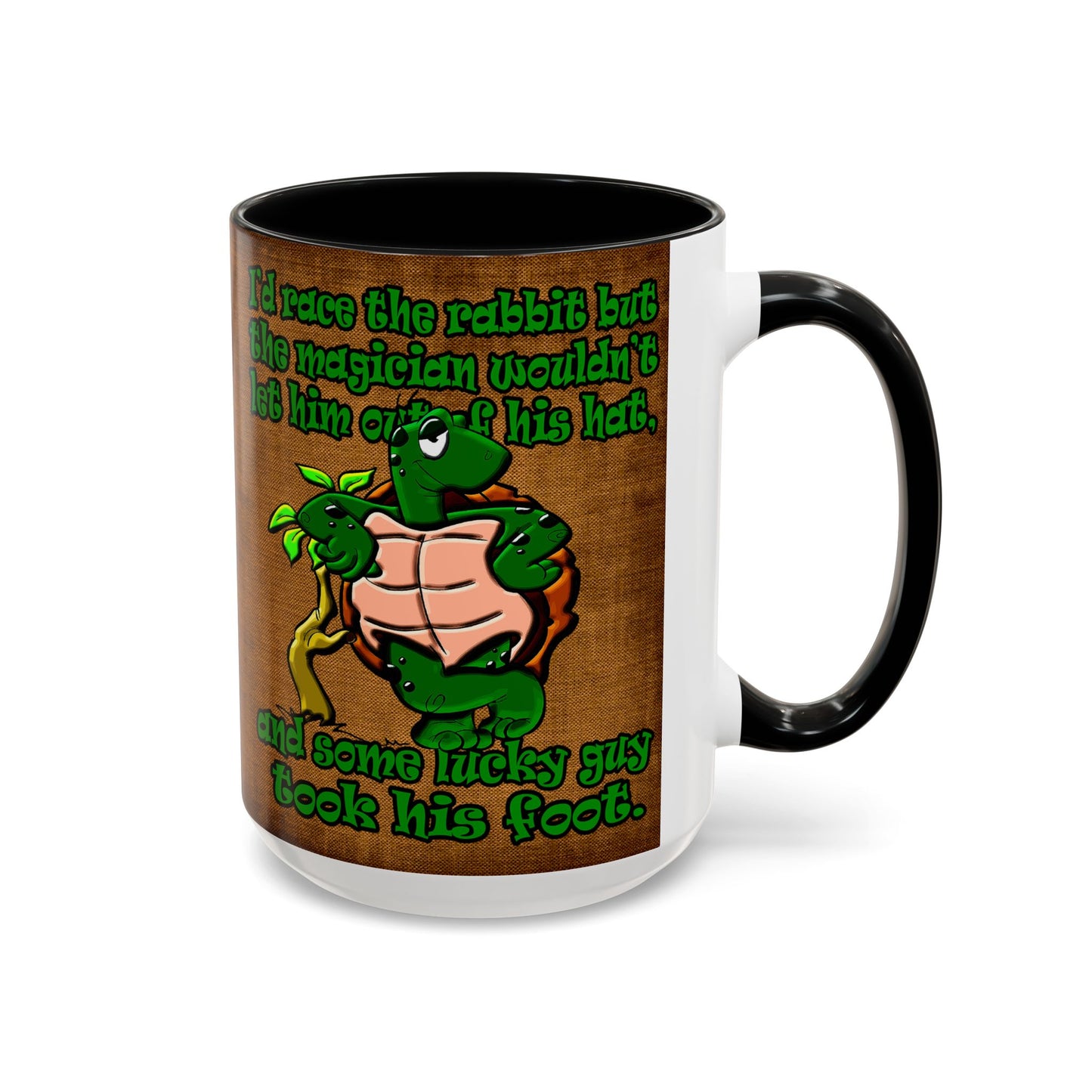 turtle race - Accent Mug (brown papyrus)