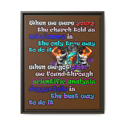 doggystyle - framed canvas art (brown)