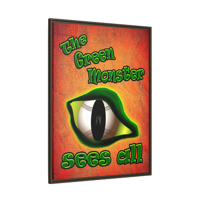 green monster - framed canvas art (burnt orange)
