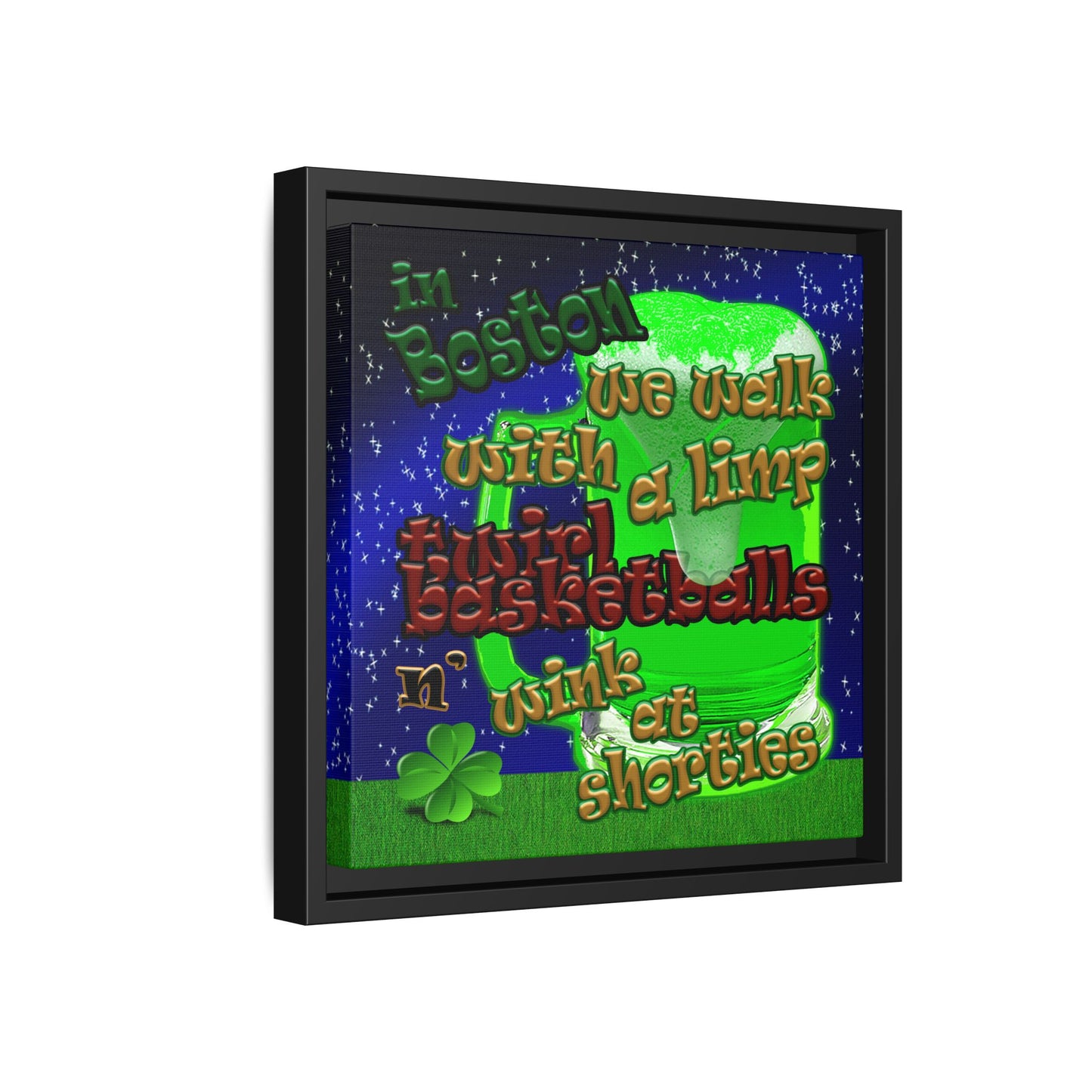 celtics logo - framed canvas art ('snoops' background)
