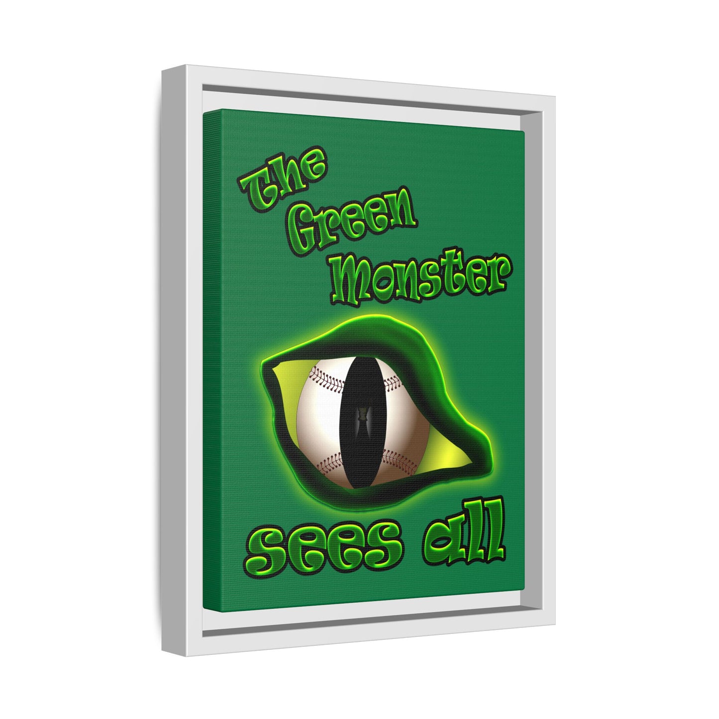 green monster - framed canvas art (dark green)