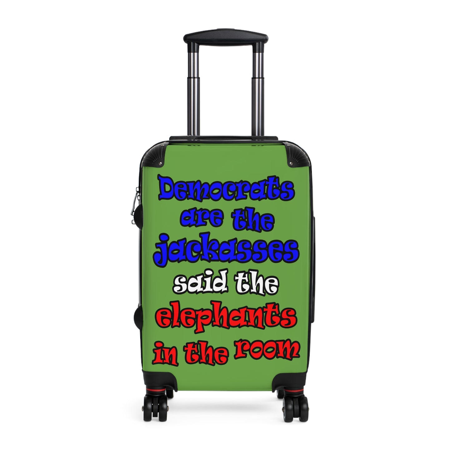 donkeys and elephants - Suitcase (green)
