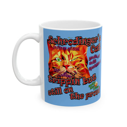 schrodinger's cat - White Mug (light blue)