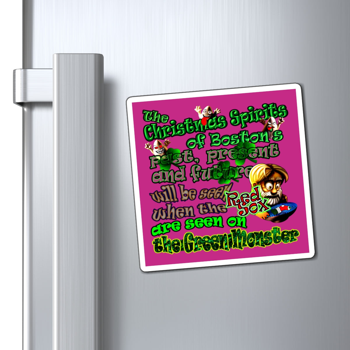 christmas spirits of boston - Magnets - (pink)