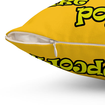 popping like popcorn - Spun Polyester Square Pillow - (yellow)