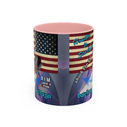 shoot for the stars - Accent Mug (grey-pink wave)