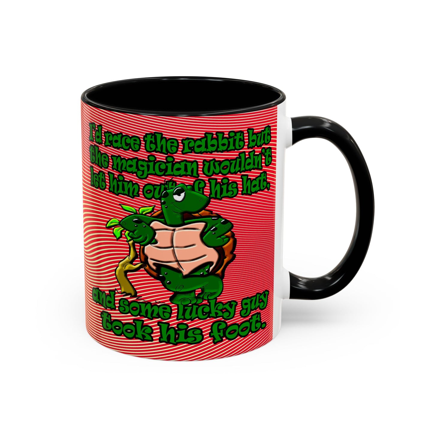turtle race - Accent Mug (yellow-orange wave)