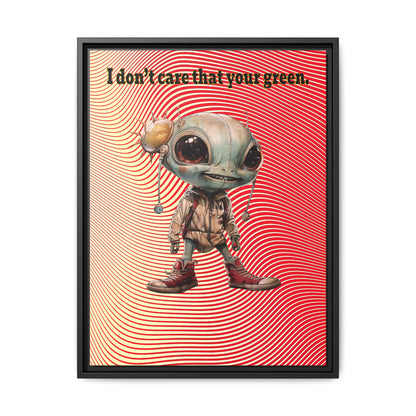 I don't care that your green - framed canvas art (yellow-orange wave)