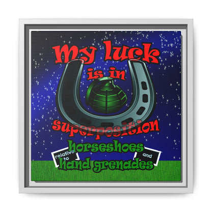 my luck - framed canvas art ('snoops' background)