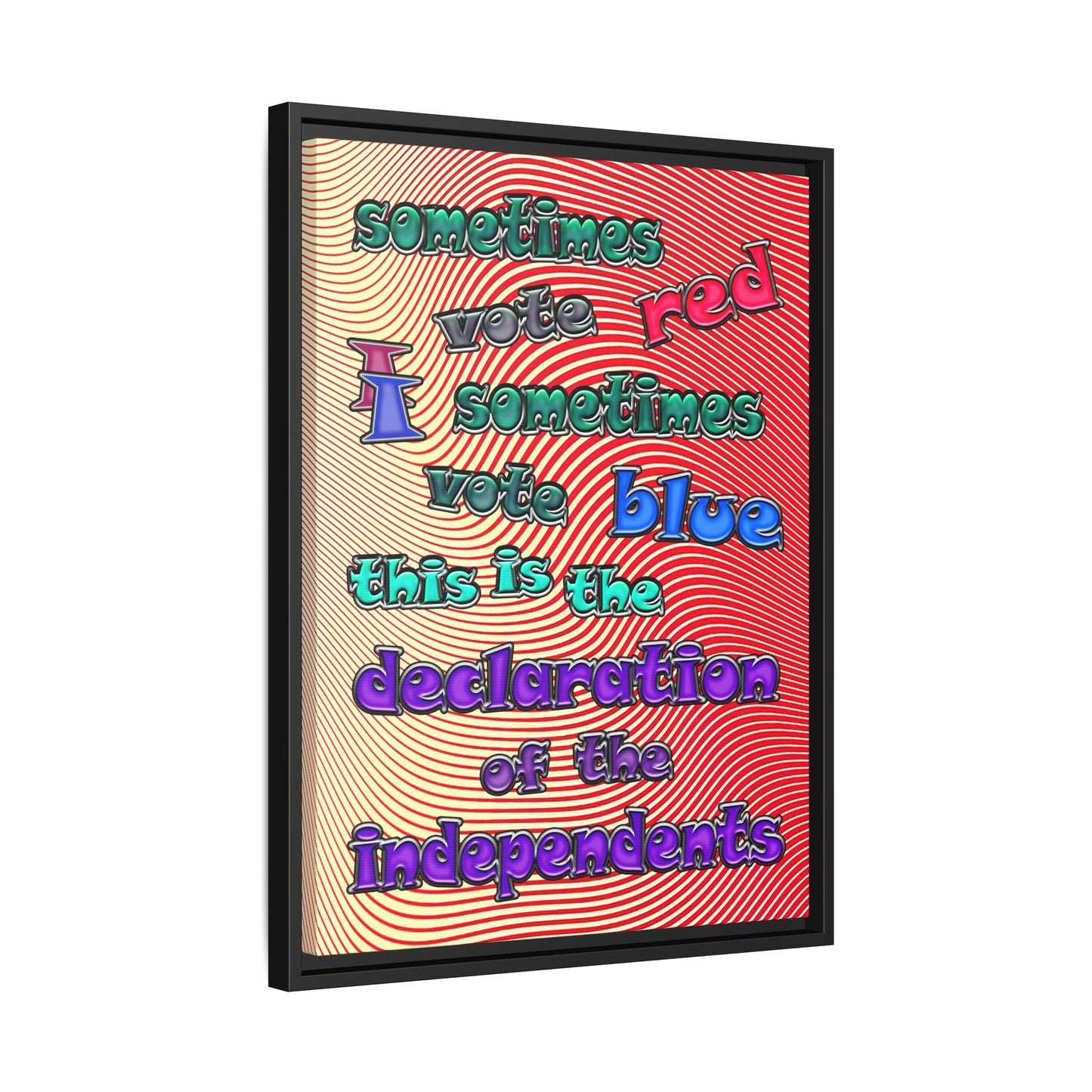 declaration of the independents - framed canvas art (yellow-orange wave)