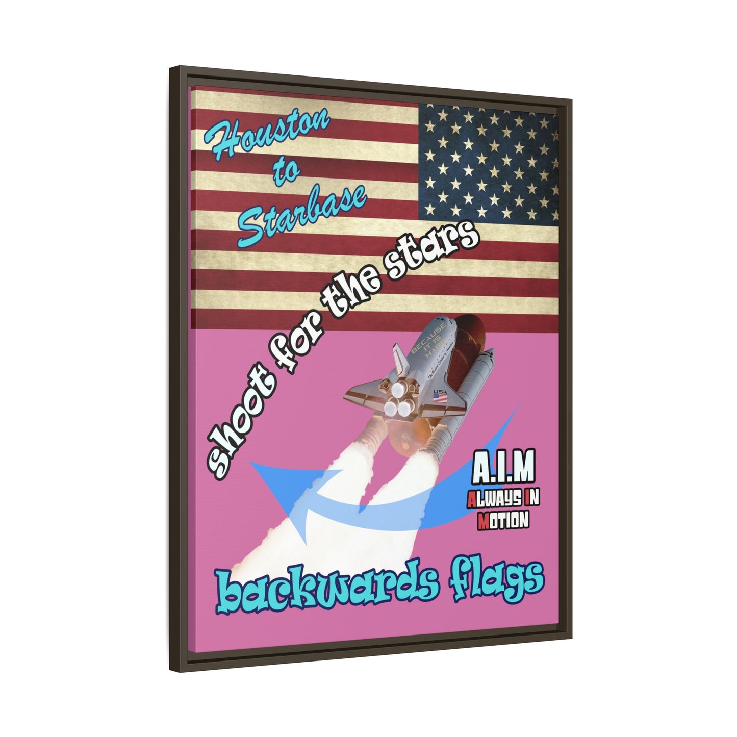 shoot for the stars - framed canvas art (light pink)