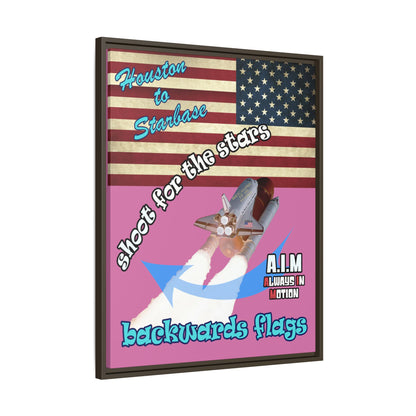 shoot for the stars - framed canvas art (light pink)