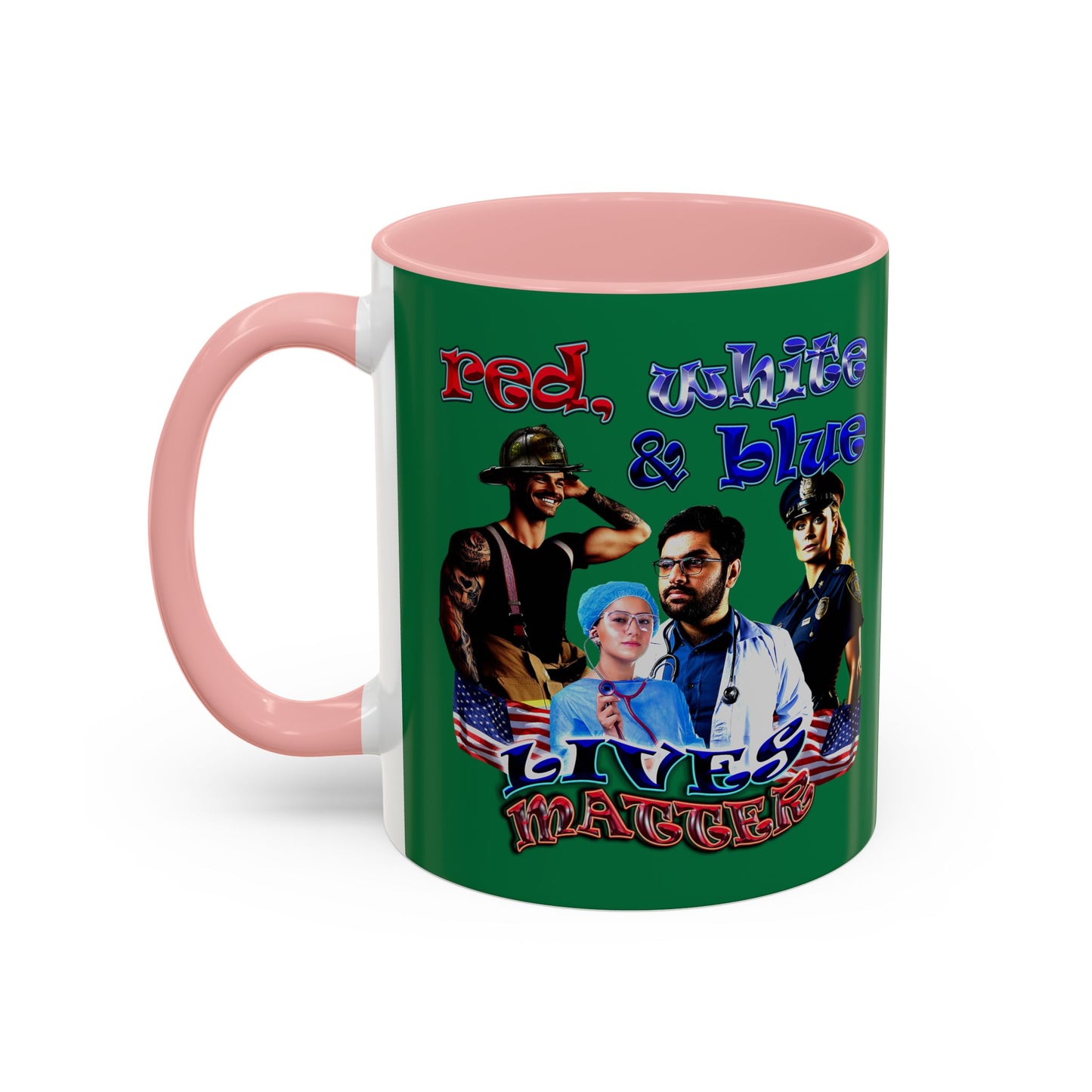 rw&b lives matter - Accent Mug (dark green)