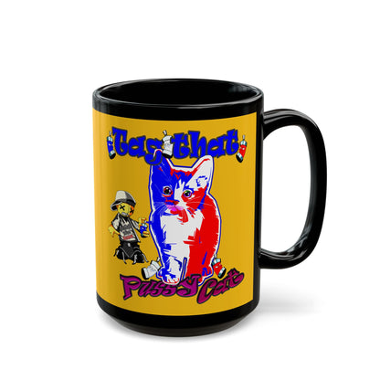 tag that - Black Mug (yellow)