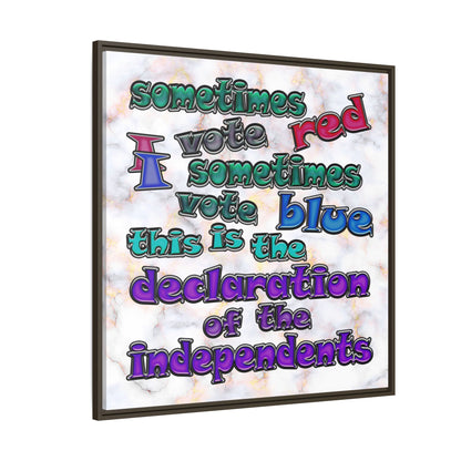 declaration of the independents - framed canvas art (white marble)