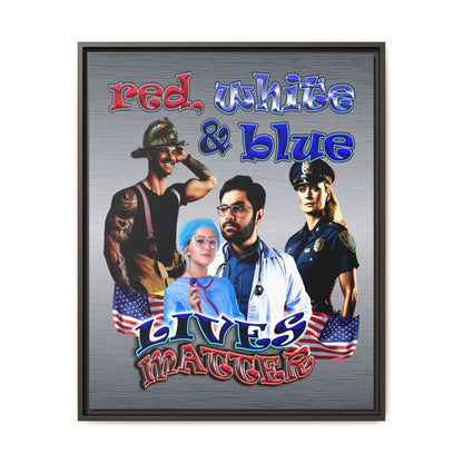 rw&b lives matter - framed canvas art (brushed nickel)