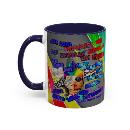 drop the beat - Accent Mug (rainbow split)