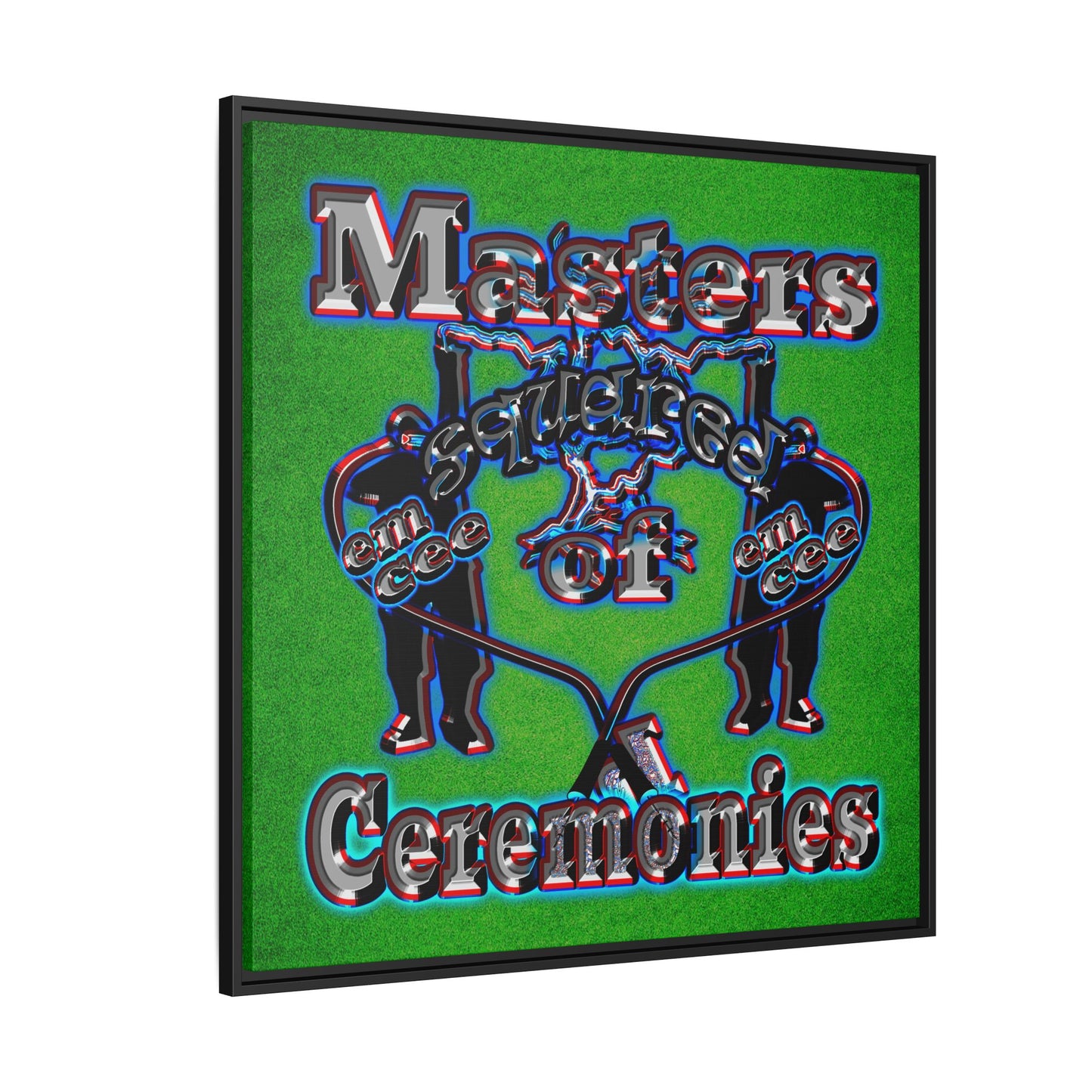em cee squared - framed canvas art (green turf)