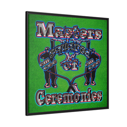 em cee squared - framed canvas art (green turf)