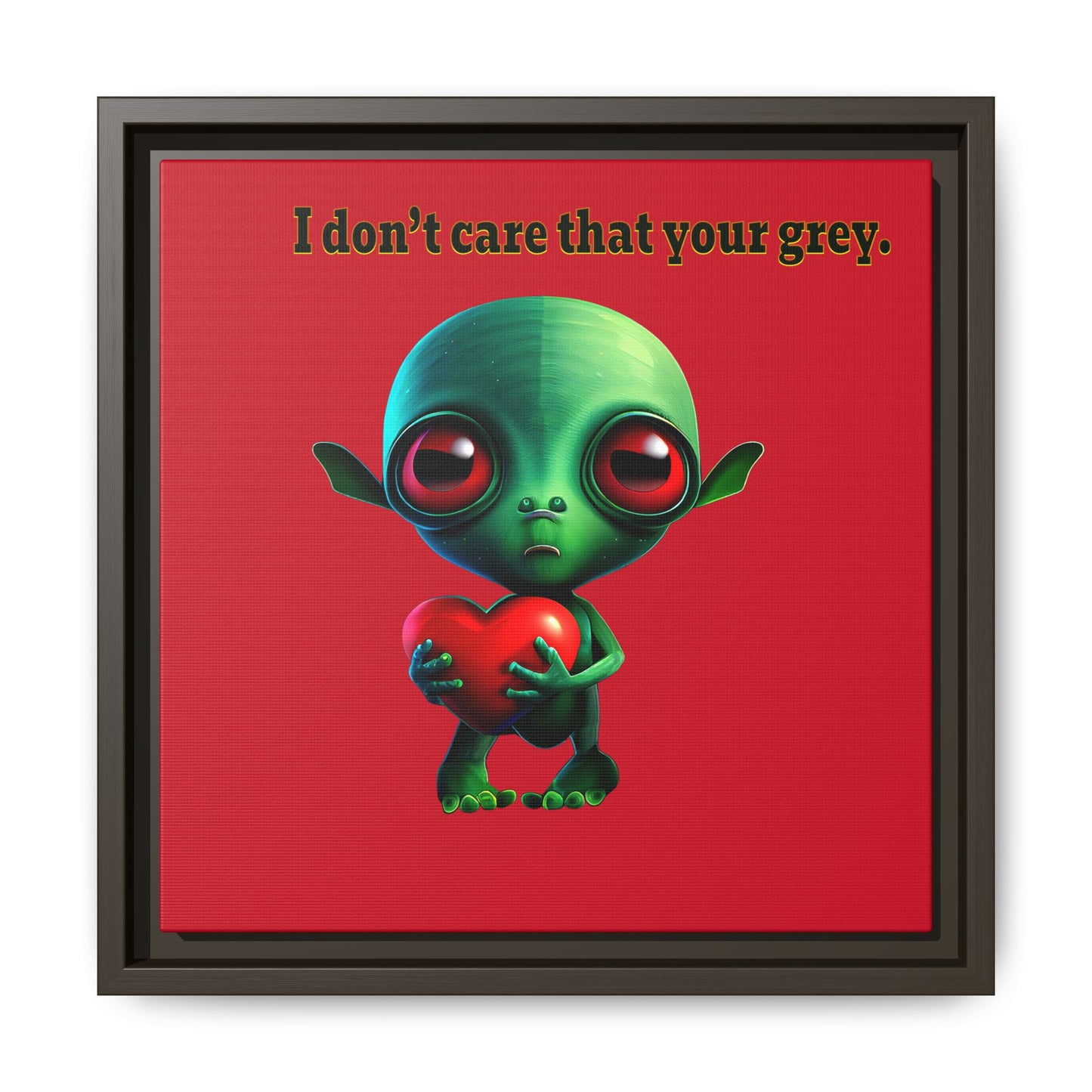 I don't care that your grey - framed canvas art (dark red)