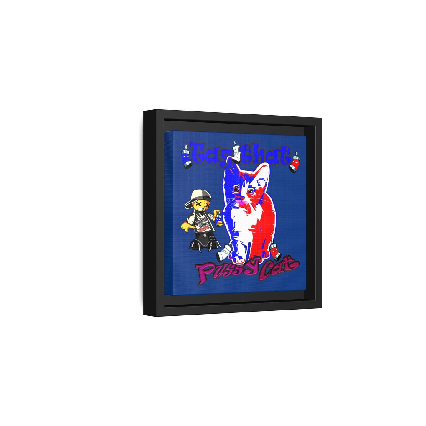 tag that - framed canvas art (dark blue)