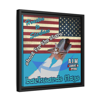 shoot for the stars - framed canvas art (turquoise)
