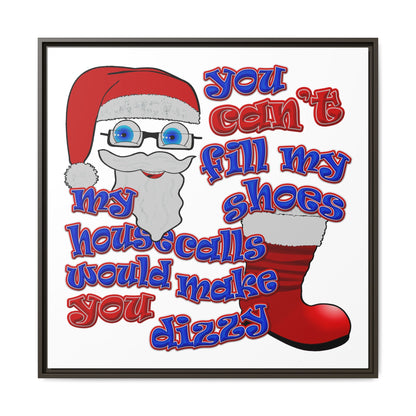 santa's shoes - framed canvas art (white)