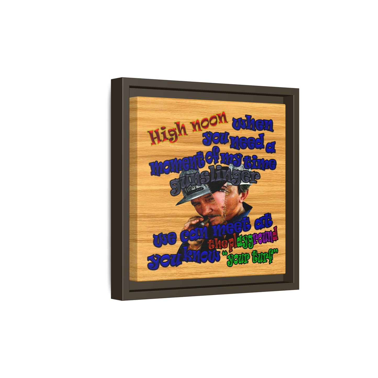 high noon - framed canvas art (butterscotch wood finish)