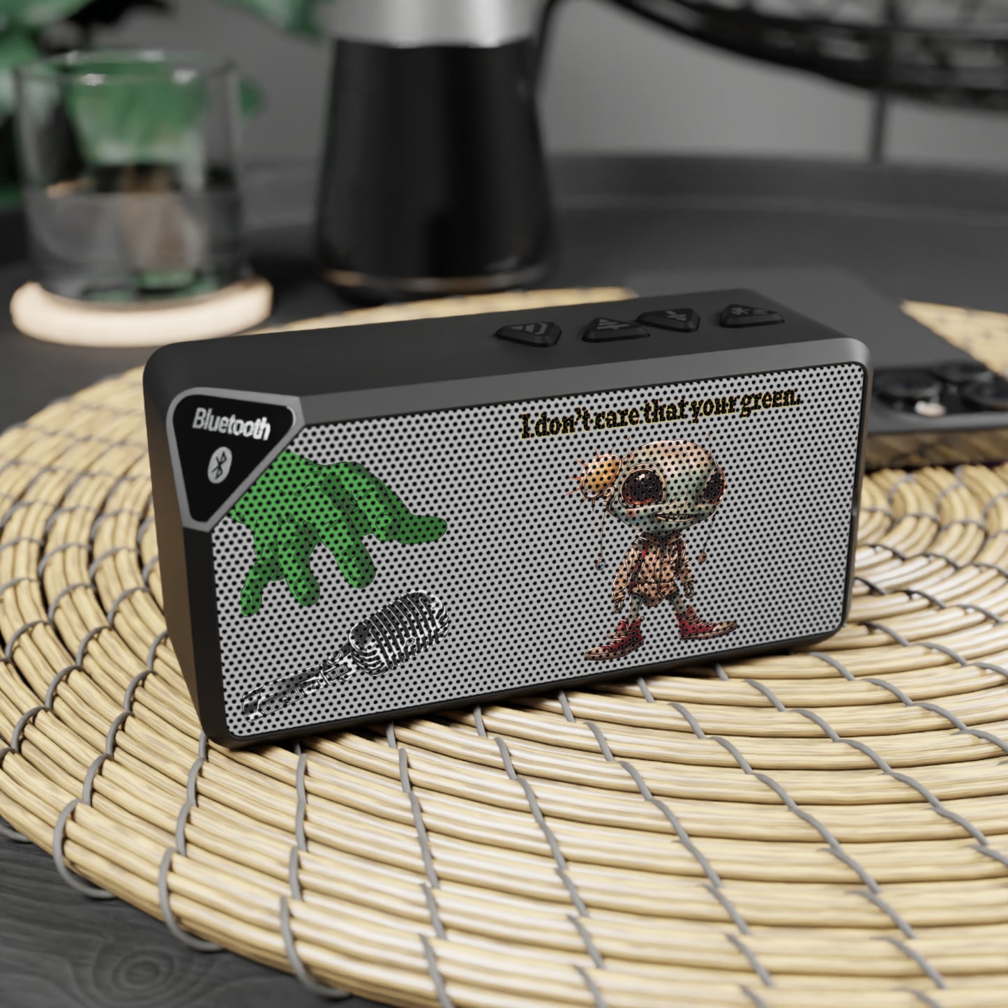 I don't care that your green - Jabba Bluetooth Speaker (light grey)