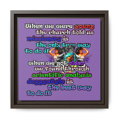 doggystyle - framed canvas art (light purple)
