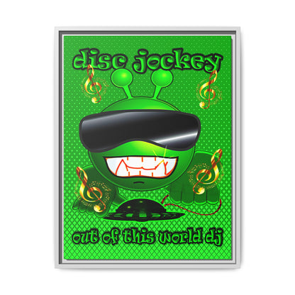disc jockey - framed canvas art (logo green)