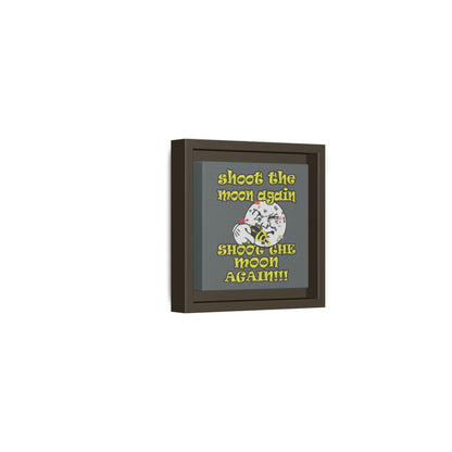 shoot the moon again - framed canvas art (dark grey)
