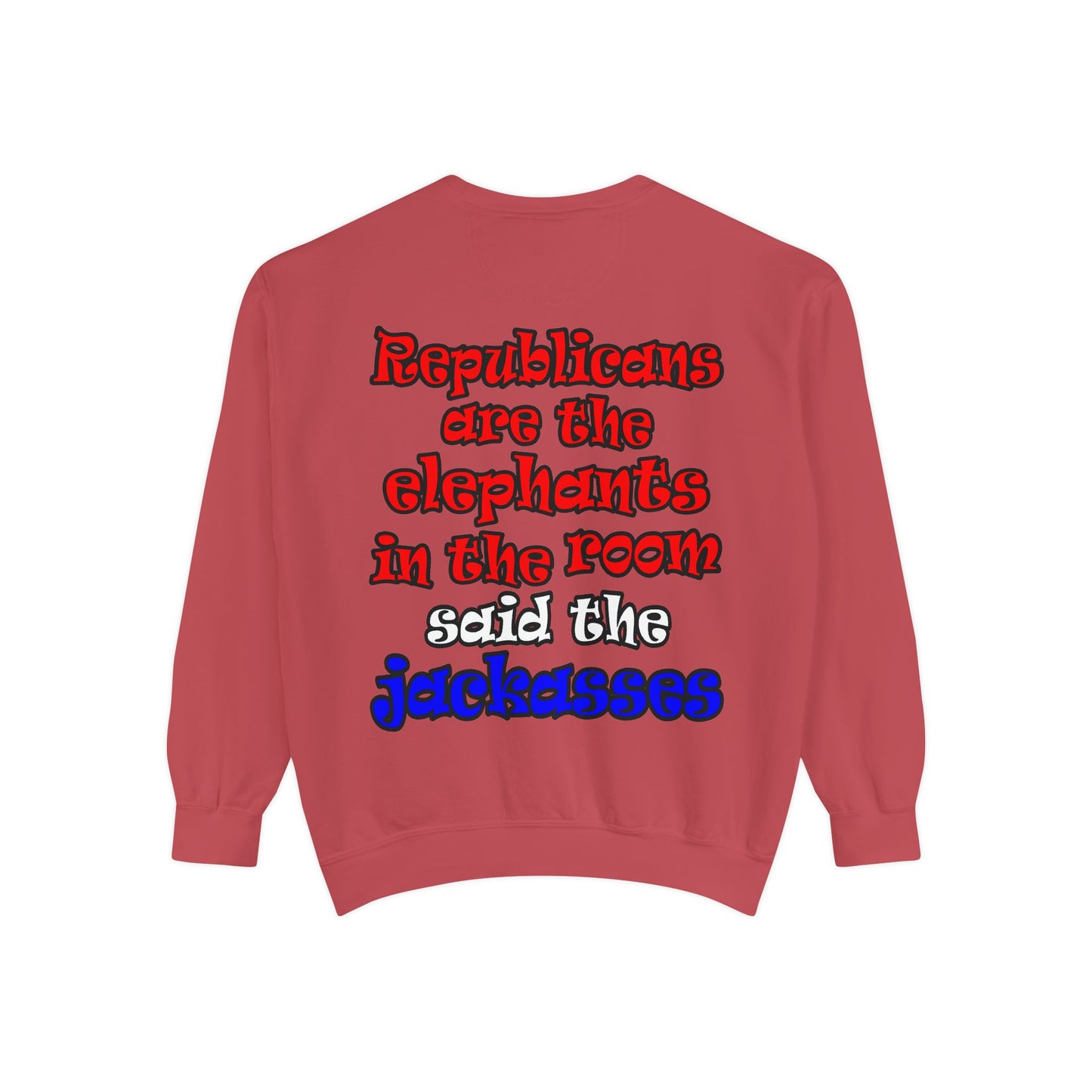 donkeys and elephants - Unisex Garment-Dyed Sweatshirt