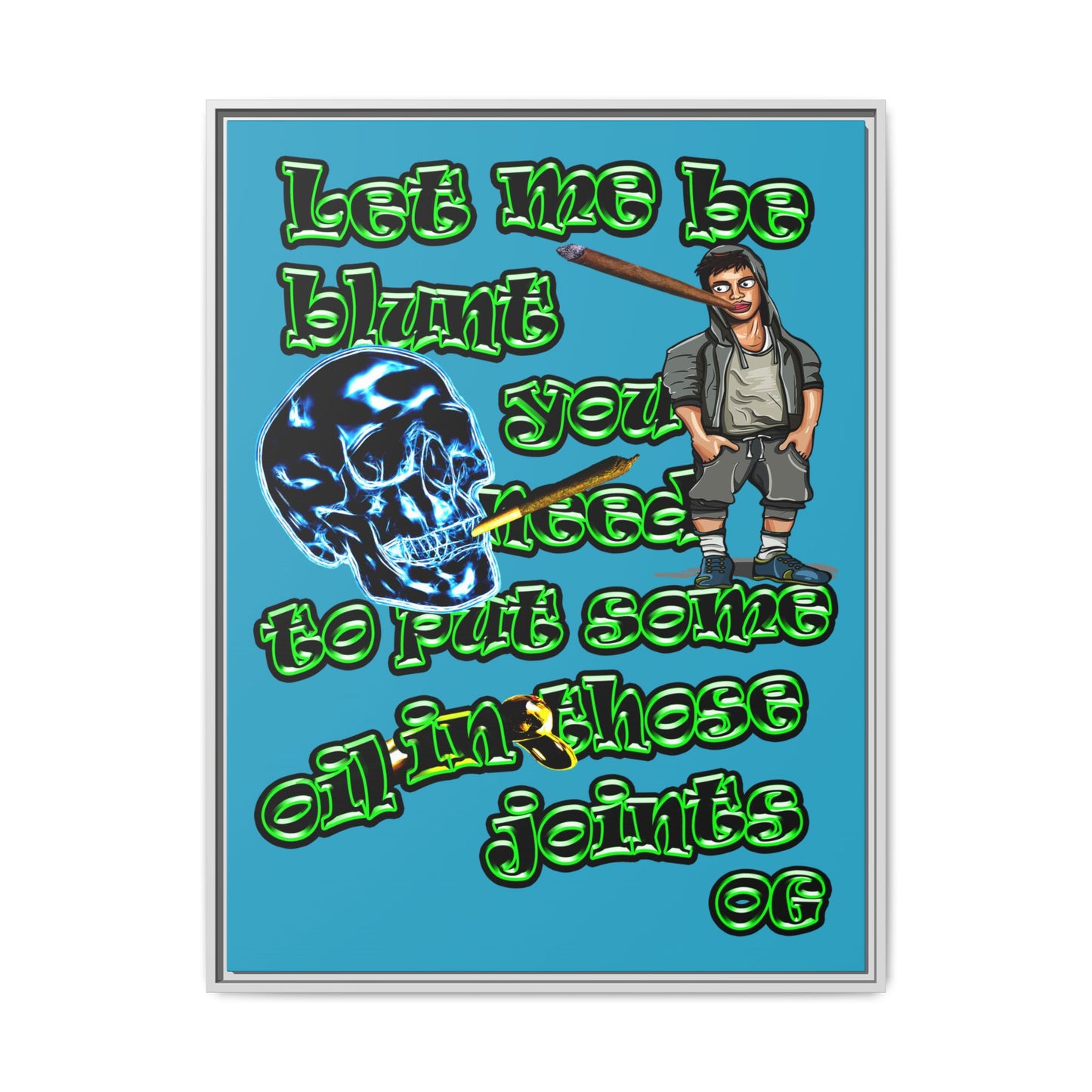 og - framed canvas art (turquoise)