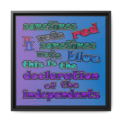 declaration of the independents - framed canvas art (light blue-purple wave)