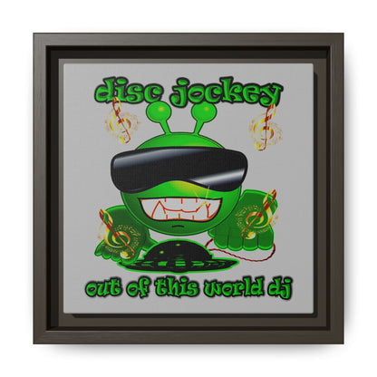 disc jockey - framed canvas art (light grey)