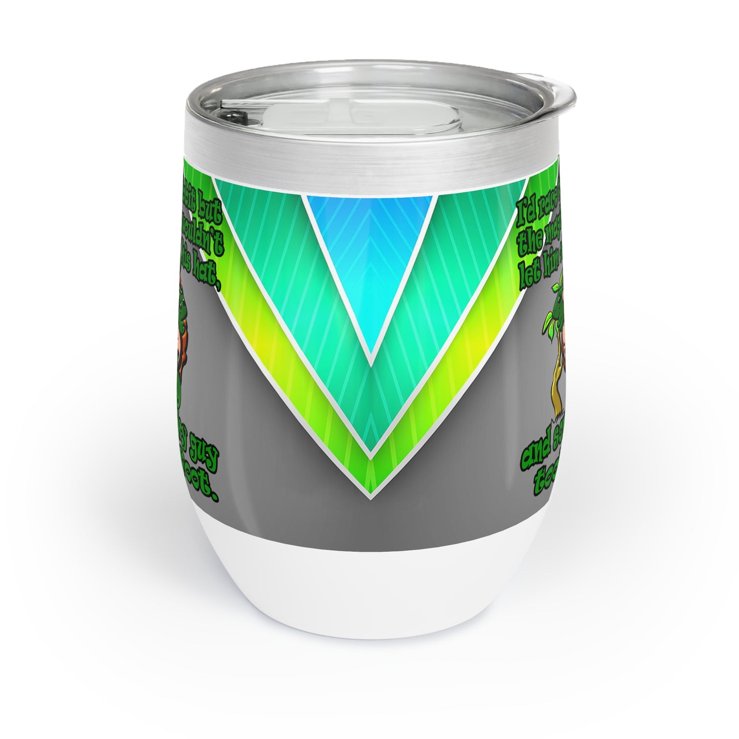 turtle race - Chill Wine Tumbler (rainbow split)