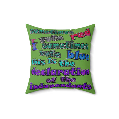 declaration of the independents - Faux Suede Square Pillow - (green)