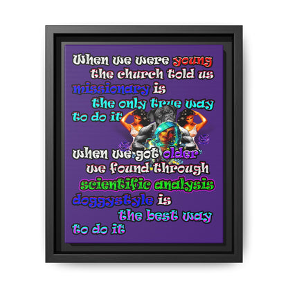 doggystyle - framed canvas art (purple)