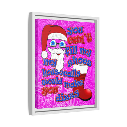 santa's shoes - framed canvas art (pink swirl)