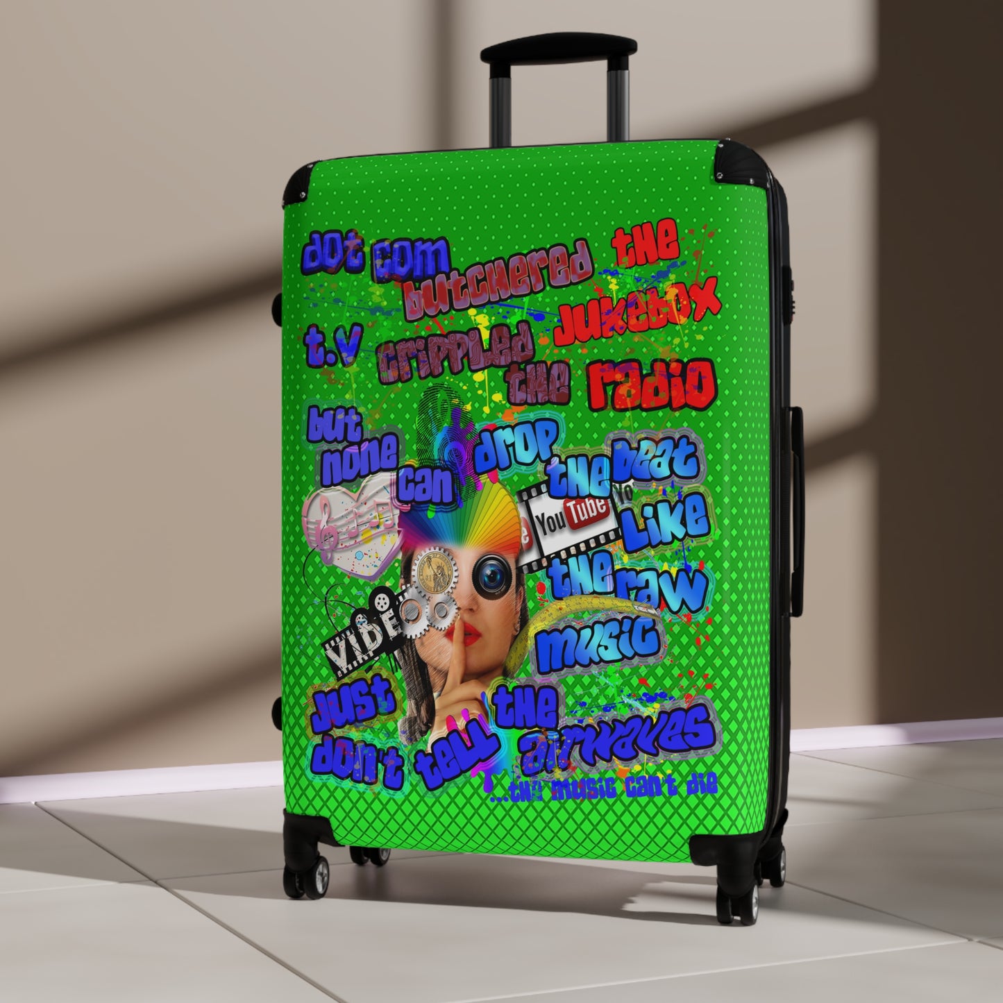 drop the beat - Suitcase (logo green)