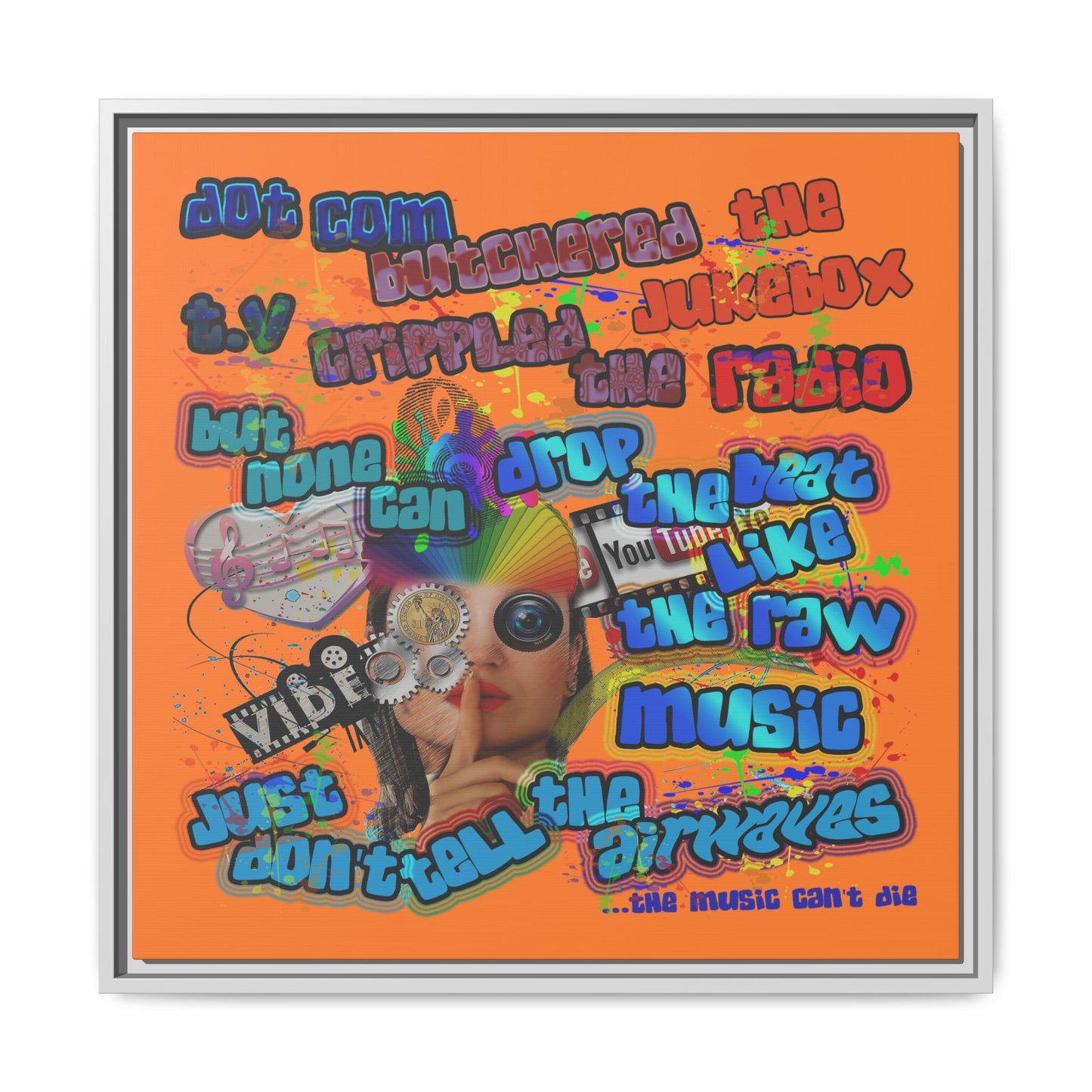 drop the beat - framed canvas art (crusta)