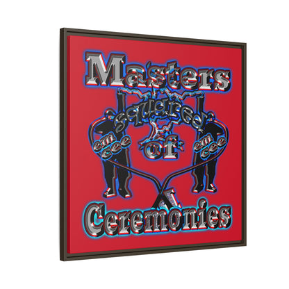 em cee squared - framed canvas art (dark red)
