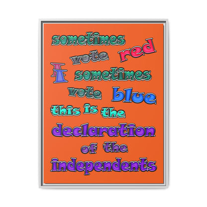 declaration of the independents - framed canvas art (orange)