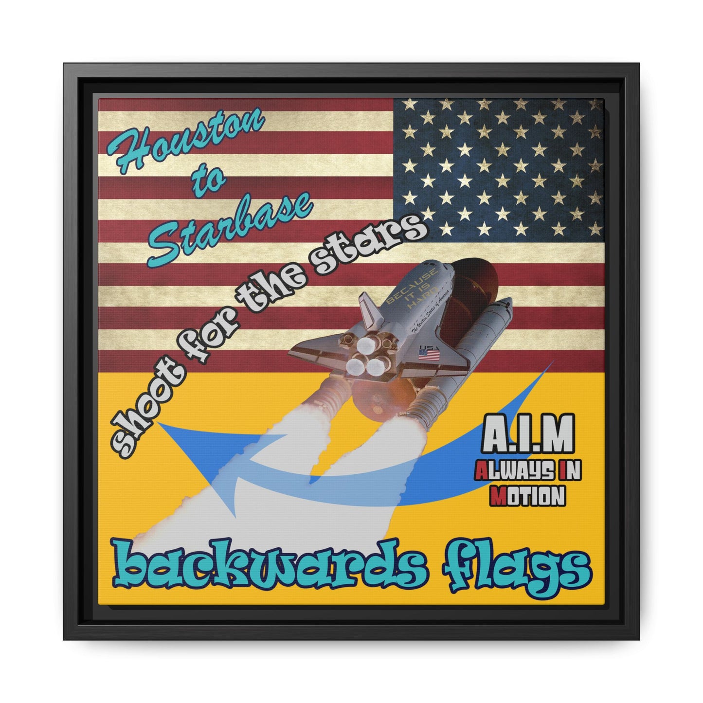 shoot for the stars - framed canvas art (yellow)